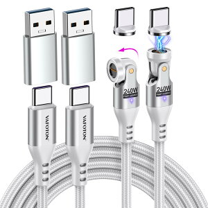 VAFOTON 240WΉ 9pin }Olbg [dP[uy1M+1.8Mz540x] 1{2 5A}[d f[^] USB-AϊA_v^t USB-A/USB-C to Type-C PDP[u Book/Pro/phone/AndroidΉ  C ho 