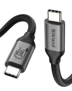 Silkland Thunderbolt 4 P[u݊AUSB4 P[u 40Gbps [USB-IF F] PD3.1 240W }[dA8K/6K/5K@60Hz 4K@144HzAUSB C T_[{g4 P[u MacBook ProAPSSDAiPadAiPhone 15 Pro/Pro MaxAhbLOAj