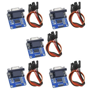Ren He 5�Z�b�g RS232 to TTL �V���A�� �R���o�[�^�[ ���W���[�� MAX3232�`�b�v 3.3V�`5V DB9 ���X �V���A���|�[�g Arduino RaspberryPi �}�C�N���R���g���[���[�p �P�[�u���t��