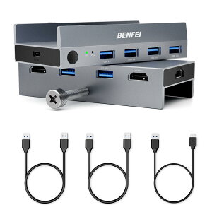 BENFEI USB 3.0 HDMI KVM ؑ֊ (8K@60Hz/4K@240Hz) USB ؑ֊A4  USB 3.0 |[gtA2 ̃Rs[^[ALj^[AL[{[hA}EXp ?? ???? ? 2*USB-A cableAUSB-A - USB-C