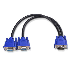 Cable Matters VGA �X�v���b�^�P�[�u�� Y���^ VGA ���z�� VGA�����P�[�u��1����2�o�� VGA���z�P�[�u�� 1080P ��ʕ����̂ݑΉ� 30cm