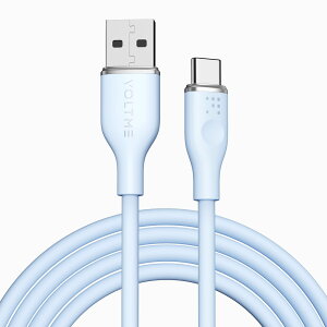 VOLTME USB Type C �P�[�u�� �_�炩���V���R���� ���܂Ȃ� �f���h�~ �^�C�vc �P�[�u�� �}���[�d QuickCharge3.0�Ή� Xperia/Galaxy/LG/iPad Pro/MacBook ���̑� Android(�A���h���C�h) �� USB-C�@��Ή� �ݑ�Ζ��x��