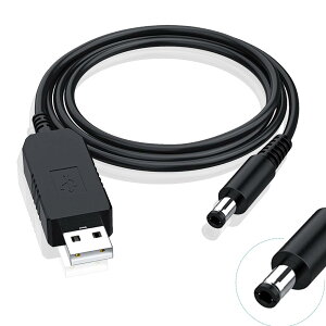 RuiMi USB to DC電源ケーブル(DCプラグ外径5.5/内径2.5mm 2.1mm) 電流5V/2A 急速充電 アダプタケーブル(1M)