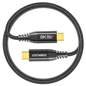USB C P[u 8K/60Hz fóy 40Gbpsf[^] 240W/5A}[d PDΉzUSB3.2 Gen2 Type-C P[uΉThunderbolt 4/3 MacBook Pro/iPad Pro 13/iPhone 15/ACEI[Ef[^/Dell/LG/cocopar/EVICIV/ARZOPA/e