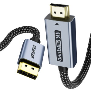 BENFEI 4K@60Hz DisplayPort - HDMI P[u 1.8m P[u [A~jE VFAiCґg] P DP Rs[^[ to HDMI XN[ P[u HPAThinkPadAAMDANVIDIAAfXNgbvȂǂƌ݊