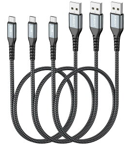 SUNGUY Micro USB �P�[�u�� 0.5M �y3�{�g�zQC3.0/2.0 �ő�18W�}���[�d USB2.0�����f�[�^�]�� �}�C�N��usb�P�[�u�� 50cm �Z�� ���ϋv�� �i�C�����҂� Galaxy S7 / Moto G5 Plus/Huawei P10 Lite/Sony Xperia Z5 / Kindle Fire�Ȃ�