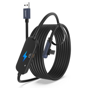 Syntech �����N�P�[�u�� 3M �[�d�t���AMeta Quest 3S/Quest 3/Quest2/Pico 4 �ɑΉ��A�ʂ̏[�d�|�[�g�t�� VR �����N�P�[�u���AUSB 3.0 ���� Type C �R�[�h ���C�g PC/SteamVR �p-�u���b�N