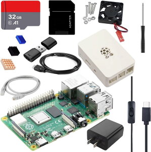 Vesiri Raspberry Pi 4B Starter KitZK擾 Raspberry Pi 4 Model B(RAM 4GB)/Yx[pC4B/32GB J[h/5V 3A USB-Type-C ON/OFFXCb`tdA_v^[/Micro HDOUTP[uC/CAT6lbgP[u/YpC