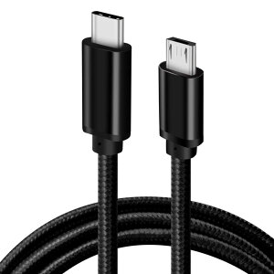 Type C Micro USB P[u 1m 1{ZbgPopolier (USB C to micro) OTGP[u 2.4Ao ^CvC }CN ^CvB [dP[u USB2.0 f[^] AndroidX}z ȂǂɑΉ (1m, 1{Zbg, ubN)