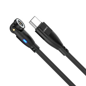 DAIAD �}�O�l�b�g�[�d�P�[�u���̂� 9�s�� PD 100W USB C Type-C MicroUSB eMarker 5A �}���[�d �f�[�^�]�� 540�x��] LED �i�C���� �h�o (�u���b�N, 0.5m)