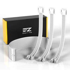 EZDIY-FAB PCpX[uP[u GPU/CPUpPCd ATX 3.0/3.1Kiɏ dpPSUP[u JX^ Mod PCdP[u 18AWG\RA 2{8s (6+2)GPU P[u 1{8s(4+4) CPUP[u