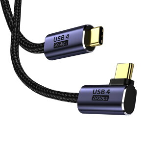 USB-C & USB-C �P�[�u�� L�� 0.5M Type-c �P�[�u�� USB4 (20Gbps) PD�Ή� 100W/5A�}���[�d 8K/60Hz�f���o�� �����ϋv�i�C���� �^�C�vc�@��Ή�