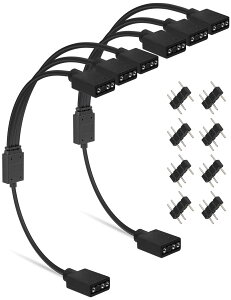 upHere ARGB�t�@���p�d���P�[�u�� 3����P�[�u�� �A�h���T�u��LED�p5V3�s��ARGB�w�b�_�[�R�l�N�^ RGB�t�@����LED�e�[�v���ݗp 2�{�y53ARGB3-2�z