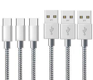 USB Type C P[u y3{Zbg 2m+2m+2mz^Cvc [dP[u }[d f[^] ϋv iC҂ fh~ Xperia XZ3 / XZ2 / XZ, Galaxy S10 / S9 / S8 / S10+ / 10e/ S20 / S20 Ultra / A71, Note 8 / 9 / 10