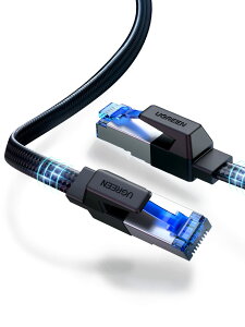 UGREEN LANケーブル カテゴリー8 RJ45 メッシュ素材 ギガビット40Gbps/2000MHz CAT8準拠 イーサネットケーブル 爪折れ防止 シールド モデム ルータ PS3 PS4 Xbox等に対応