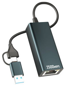 LLANA_v^[ 2.5Gbps USB LANϊA_v^[ USB A 3.2 Gen 1 ʐM USB Type C to RJ45 2500Mbps C[TlbgA_v^ 10/100/1000/2500 Mbps ] MKrbg C[Tlbg Windows/Mac OSΉ LANP[
