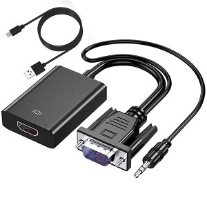 VGA(IX) to HDMI(X) ϊA_v^ VGA to HDMIϊP[u ] PCm[gp\RΉ o o dpUSBP[u3.5mmI[fBIP[ut