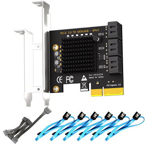 GLOTRENDS SA3026 6|[gPCIe X4 SATA3.0gJ[hASATAP[u1:5 SATAXvb^dP[utAWindows,Linux,Mac OS,NASƌ݊