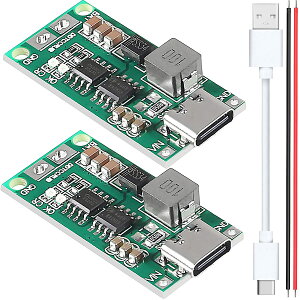Youmile 2`Edr[d{[h 2S 2A Type-C USB 18650`ECI`Eobe[[dW[u[XgRo[^[8.4V[dی{[h Type-C-USBP[uԂƍP[ut