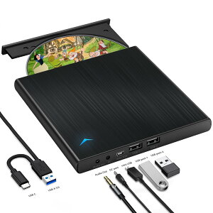 Yisjek Ot CD DVD hCu USB 3.0 ^Cv C CD DVD v[[ I[fBI/USB |[g/dP[ut DVD hCu Ot ǂݎ/ É y  X CD hCu DVD R[_[