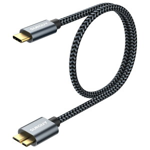 SUNGUY USB C to Micro B 3.1 P[u 0.5M ő10Gbps f[^] bLRlN^ Z USB 3.1 OtHDD/SSD n[hhCu/MacBook (Pro)/Galaxy S5 Note 3ȂǑΉ }CNBϊP[u 50cm O[
