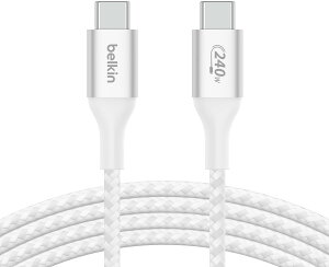 Belkin USB-C to C ґgP[u 240WΉ }[d PD3.1Ή ϋv USB-IFF Q[~OPC/MacBook Pro/MacBook Air/iPad Pro/Surface Pro/Galaxy S22/Android^ubgΉ 1[g zCg CAB015bt1MWH