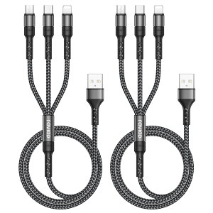 RAVIAD 3in1 [dP[uy1.2M 2{ZbgzUSB P[u 3A }[d 3C1 [dR[h USB Type C P[u Micro USB P[u Phone [dP[u 3䓯d\ Phone Android ^CvC Phone 14 13 12 Galaxy S