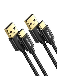 UGREEN USB Type C P[u 2{Zbg }[d iC҂ Quick Charge 3.0 AhCh[dR[h Xperia XZAAquos RAGalaxy S9/S8/S8 PlusAAndroid ^CvcΉ 3mi2{Zbgj