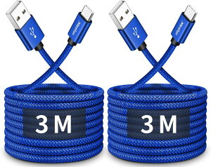 USB Type C �P�[�u���y3m 2�{�Z�b�g�zCLEEFUN �^�C�v C �P�[�u�� ���� �}���[�d �R�[�h �^�C�vc �����f�[�^�]�� ���ϋv �f���h�~ �i�C���� iPhone15Pro iPhone15�ASwitch�AGalaxy S10 S9 Note 10 9 A22 A21 A20�AXperia