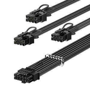 Fasgear PCIe 5.0 GPUdP[uX[u70cmb16pin (12+4) 12VHPWR RlN^ RTX 3090 Ti 4080 4090pb3x8pin (6+2) PCI-eIXvO ASUS EVGA SeasonicW[dΉ (ubN)