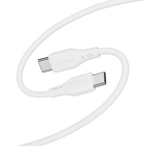 オウルテック USB Type C ケーブル 2m PD60W 急速充電 データ転送 480Mbps 断線に強い シリコンケーブル USB2.0 温度センサー 絡まない 高耐久 ケーブルバンド付き USB-C to USB-C ケーブル USB-C ホワイト O