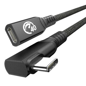 USB 4 P[u 240W 0.6M, L Thunderbolt 4/3 & USB C^CvcR[h PD 3.1}[d 40Gbps f[^] 8K@60Hzfo iPhone15, MacBook, iPad Pro/Air, Galaxy S23 S24, Matebook, PixelType-c@Ή