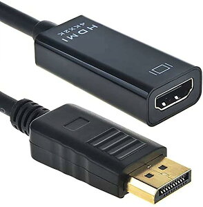 【ALLVD】 DisplayPort HDMI 変換アダプタ4K*2K解像度対応 金メッキ 最大解像度 3840x2160サポート 金メッキコネクター搭載 HDMI 変換ケーブル HP、Dell、Lenovoなど対応(ブラック) 単方向 DP (ソース) - HDMI (