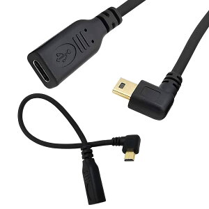 Mini USB to USB CP[u25CM ͏USB ~jB to Type ^Cv C X [dƃf[^] ϊ P[uType-CXMini-B 5PinIX 90°L^ Type C ϊP[u