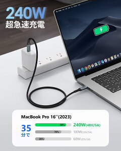 SUNGUY 240W USB C to C P[u 3M PD[d^CvC P[u 20Gbpsf[^] 4K@60Hzfo Type-C P[u ϋvfh~iC҂ iPhone 16/15 V[Y, MacBook Pro, iPad Pro/Air, Galaxy S24/S2