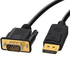 Displayport VGA ϊ P[u 1.8m W DP-VGA P[u 1080P fA fBXvC Ή Sdl bL RlN^ DP to VGA IX IX