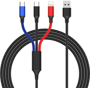 3in1 [dP[u USB Fg P[u 3A [dR[h USB Type C P[u Micro USB P[u iPhone [dP[u 3䓯d\ iPhone Android ^CvC Xiaomi HUAWEI Samsung Galaxy Kindle Sony ȂǑ@