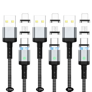 SUNTAIHO }Olbg[dP[u USB Type-c }OlbgP[uy0.5M+1.2M+2M/3{Zbgz3A}[d&f[^ʐM  C ho E For AndroidMicro USB & USB Type-C RlN^For iOSLRlN^ [