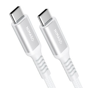 NIMASO USB-C & Type C �P�[�u�� (0.3m �z���C�g) USB C 2.0 PD�Ή� 60W 3A�}���[�d ���ϋv�i�C�����҂� iPhone16�V���[�Y�AiPad�AMacBook�ASony��Type-c�@��Ή�NCA24B1113