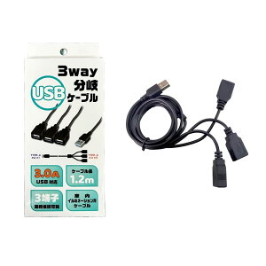DELTA Direct(デルタダイレクト)【オプション品】3 WAY USB分岐延長ケーブル 1.2m 充電 通電 (D-2231)