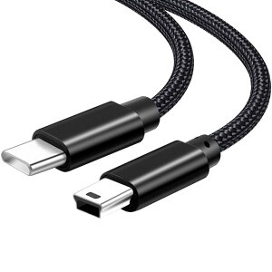 Type C ~j USB ϊ P[u USB CMini USB ϊ P[u ^CvC to Mini B R[h 1.5m USB2.0 f[^]Ə[dp fW^J/hCuR[_[/MP3/MP4/GPSȂǂɑΉ ubN