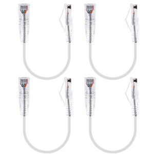 GeeekPi 4PCS Cat6A C[TlbgP[uA|̂ȂZV[htlbg[NP[uAzCg (20 cm/0.65 tB[g)