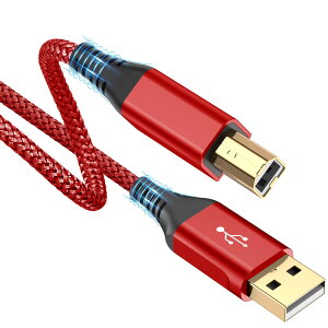 プリンター ケーブル 3M USB 2.0 ケーブル (タイプAオス - タイプBオス) USB2.0規格 パソコンとプリンター接続ケーブル ナイロン編み 480 Mbps高速転送 HP、Canon、Panasonic、Epson、Brother、Dell、Lexmark、Xe