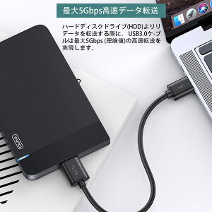 USB3.0P[u 0.5m LpoieJun USB A IX to microB IX f[^P[u f[^]Ή Galaxy S5/Galaxy Note 3/HDD/SSDOthCuΉ }CNBϊP[u RlN^ ϋv㒷