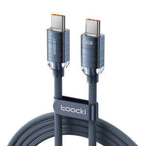 toocki USB C ケーブル 100W PD急速充電 type-c ケーブル 【ブルー 2M】 ナイロン編み タイプcケーブル MBook/Pad/Phone 15/Phone 16/Galaxy/Switch等USB-Cデバイス対応