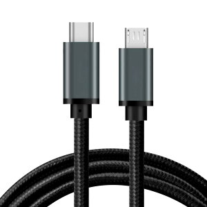 Type C Micro USB P[u 1m 1{Zbg Popolier (USB C to micro) OTGP[u 2.4Ao ^CvC }CN ^CvB [dP[u USB2.0 f[^] AndroidX}z ȂǂɑΉ (O[)