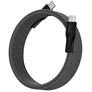 MaGdget Cable/マジェット ケーブル USB Type-C & Type-C マグネット内蔵ケーブル 1.5m PD対応 60W 急速充電 QC対応 断線防止 (Type-C & Type-C, Black, 1.5m)