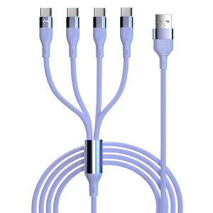 �^�C�vc 4in1 �[�d�P�[�u�� USB A to Type C �l�� 4�䓯���[�d 66W/6A �}���[�d�P�[�u�� 4USB C�|�[�g �f�[�^�]���Ή� �V���R���� �_�炩�� ���܂Ȃ� �f���h�~ iPhone 16�V���[�Y/iPhone 15�V���[�Y/Mac Book/iP