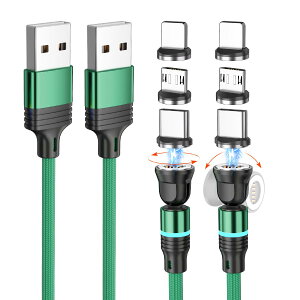 }Olbg [dP[u }[dUSB[d ɂΉ}OlbgUSB}Olbg[dR[h USB Type-CAMicroUSBAUSB Type-L  ho E For i0S Android USB Magnetic Charging Cable LEDt (0.5m*2)