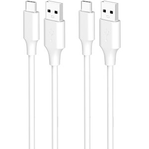 Acbands USB Type C ケーブル 【2本セット / 0.5m+2m / ホワイト】 QC3.0対応 3A シリコン素材 柔軟なデータケーブル USB-A&USB-C 滑らかで柔らかいデータケーブル【Xperia/Samsung/Galaxy/Pixel/iphone 15 スマホ タ